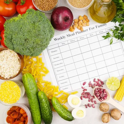 Two-column grocery planning layout
