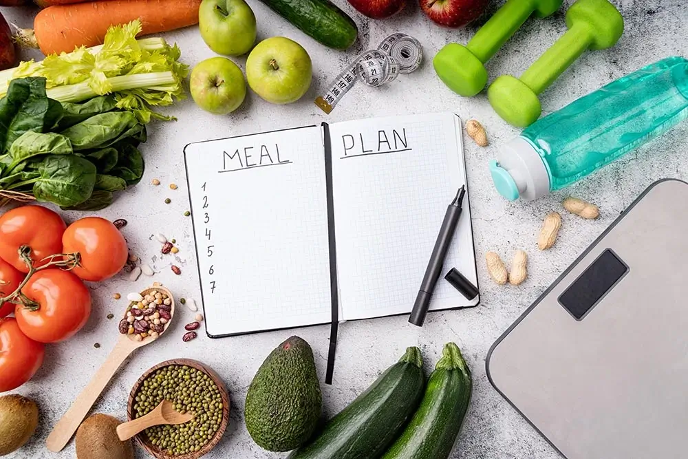 Close view of daily meal card layout